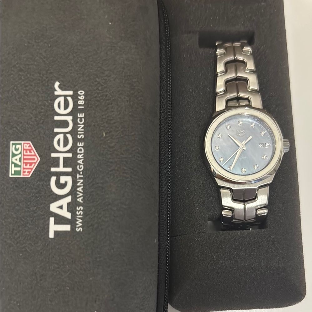 Tag Heuer Ladies Watch with Light Blue Dial and Diamonds